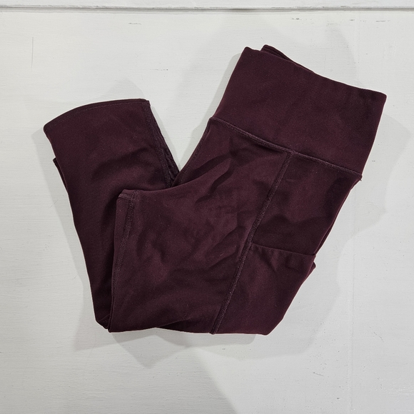 Athleta Pants - Athleta maroon capri leggings women's size medium
